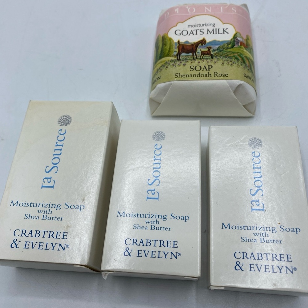 Crabtree & Evelyn La Source Shea Butter 4 Travel Size Dionis Goats Milk Soap